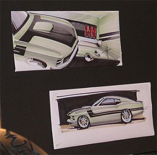 Chip Fooses freehand drawings of his concept for the SEMA Mustang.