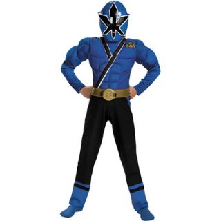 Power Rangers Samurai Blue Ranger Muscle Boys Costume   Size Small (4 