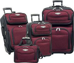 Travelers Choice Amsterdam TS 6950 4 Pc Travel Collection Red   Free 