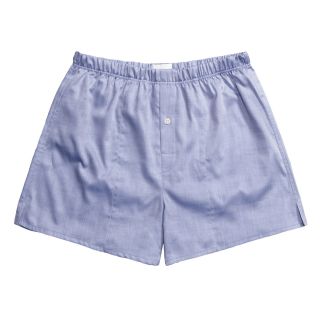 Hanro Fishbone Boxer Shorts (For Men) in Denim Blue