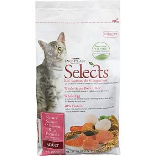 Pro Plan Selects Natural Salmon & Brown Rice Food for Adult Cats at 