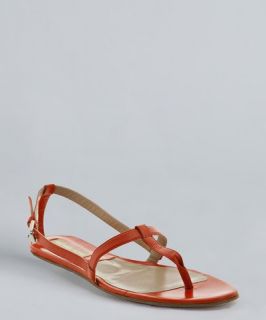 Michael Kors coral leather flat thong sandals