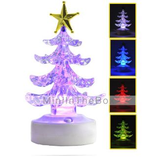Árvore de Natal de cristal design de luz colorida levou noite (usb 