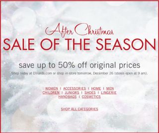 After Christmas Sale of the Season Save up to  original prices 