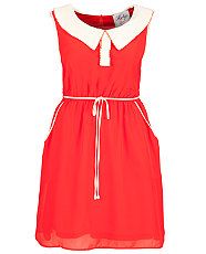 Red (Red) Rubys Closet Red Peter Pan Dress  268185360  New Look
