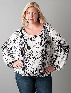 Plus Sized Animal Print Dolman Sweater by Seven7  Lane Bryant