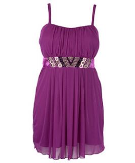 Lilac (Purple) Koko Purple Embellished Grecian Dress  251007055  New 
