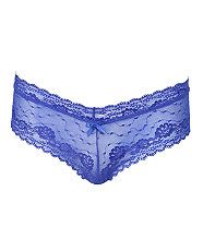 Blue (Blue) Blue Dot Lace Trim Brazilian Briefs  261720740  New Look