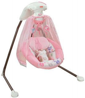 Fisher Price Pink Tree Party Starlight Cradle Swing   
