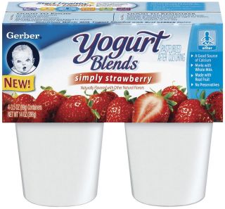 Gerber Yogurt Blends Simply Strawberry   4 pk   