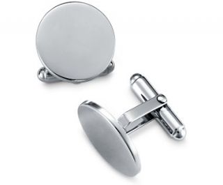 Round Cuff Links in Sterling Silver  Blue Nile