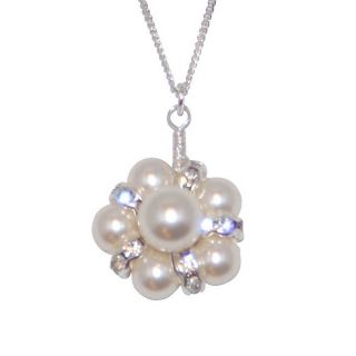 pristine swarovski pearl and crystal pendant by tantrums and tiaras 