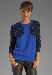 TORN BY RONNY KOBO Elsa Mirrored Tigers Sweater in Blue at Revolve 