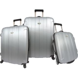 Travelers Choice Rome 3 Piece Luggage Set   Silver Grey (TC3900G 