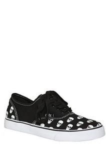 Cute To The Core Prime Black White Skull Canvas Shoes   795305