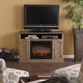 SEI Hilton Head Media Console Electric Fireplace   Weathered Oak 