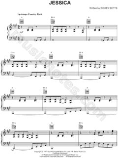 Image of The Allman Brothers Band   Jessica Sheet Music (Piano Solo 