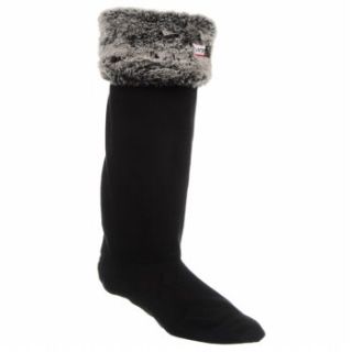 Accessories Hunter Boot Womens Grizzly Cuff WellySock Black/Grey 