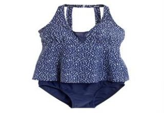 Plus Size Mesh insert dot tankini by Swim 365®  Plus Size Swimsuits 