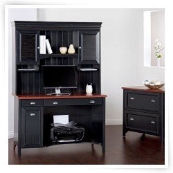 Bush Stanford Computer Desk with Optional Hutch and Filing Cabinet