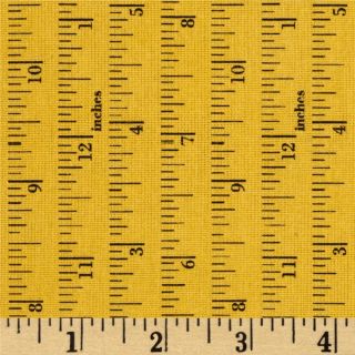 Moda Made With Love Tape Measure Yellow   Discount Designer Fabric 
