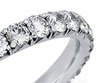 French Pavé Diamond Eternity Ring in Platinum (1 ct. tw.)  Blue Nile