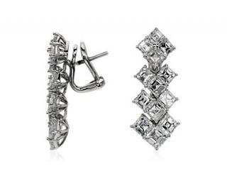 Asscher Drop Diamond Earrings in Platinum (6.5 ct. tw.)  Blue Nile