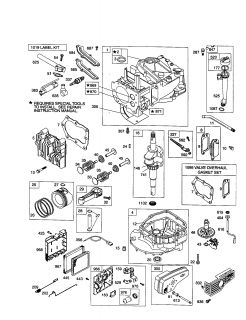 BRIGGS & STRATTON Engine Carburetor/blower housing  Parts  Model 