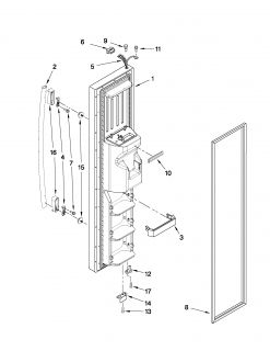Model # ED5LVAXWQ02 Whirlpool Refrigerator   Cabinet parts (49 parts 