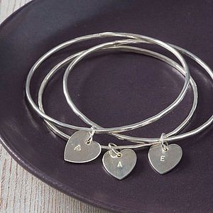 Personalised Heart Bangle   personalised gifts for mothers