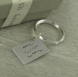 Personalise Morse Code Love Letter Key Ring   gifts for him