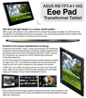 Buy the ASUS Eee Pad Transformer 16GB Android Tablet .ca