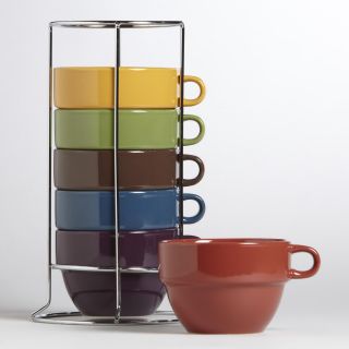 Tradewinds Multicolor Stacking Mugs, Set of 6  World Market