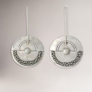 Novica Moonlight Sand Pearl Dangle Earrings  World Market