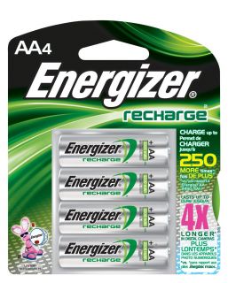 Energizer NiMH Rechargeable Batteries, AA   