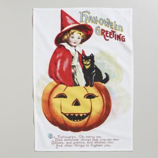 Halloween Vintage Greeting Flower Sack Towel  World Market