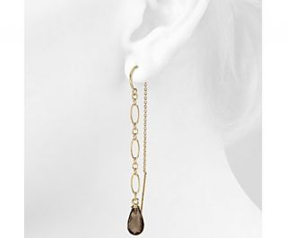 Smokey Quartz Delicate Threader Earrings in Gold Vermeil  Blue Nile