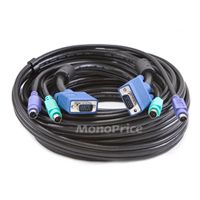 Product Image for Molded 3 In 1 KVM Cables, SVGA PS/2 M/M   25FT 