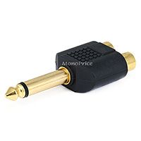 Product Image for 6.35mm (1/4 Inch) Mono Plug to 2 RCA Jack Splitter 