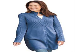 Plus Size Ribbed Sweater Jacket  Plus Size cardigan  Woman Within 
