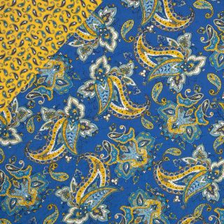 St. Croix Double Sided Quilted Paisley Yellow/Blue   Discount Designer 