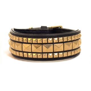 Brass Stud Leather Dog Collar at Brookstone—Buy Now
