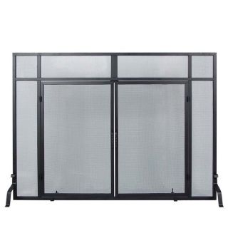 Windowpane Fireplace Screen with Doors at Brookstone—Buy Now