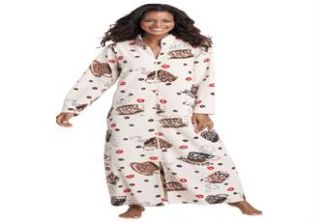 Plus Size Long zip front A line microfleece robe by Dreams & Co 