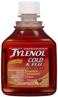 Tylenol Cough & Severe Congestion Warming Daytime Liquid Honey Lemon 