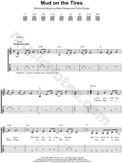 Image of Brad Paisley   Mud on the Tires Guitar Tab    