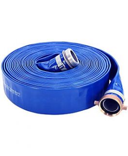 Abbott Rubber Lay Flat PVC Discharge Hose Assembly, 1 1/2 in. ID x 25 
