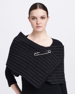 Marc Jacobs Safety Pinned Waffle Knit Scarf, Black