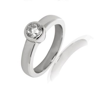 Carat 1934 Sterling Silver Cubic Zirconia Slim Band Solitaire Ring 0 