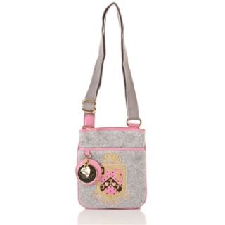 Juicy Couture Grey/Pink Velour Cross Body Bag